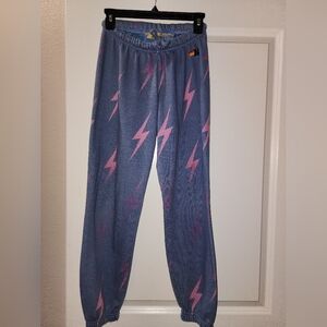 Aviator Nation Blue Lighting Bolt Sweatpants